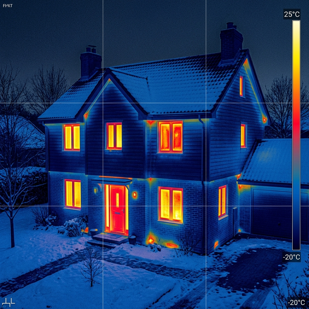 Thermal imaging of building heat loss